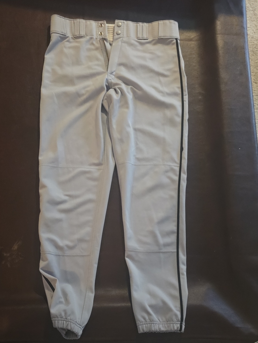 Easton Gray Baseball Pants with Black Side Stripe